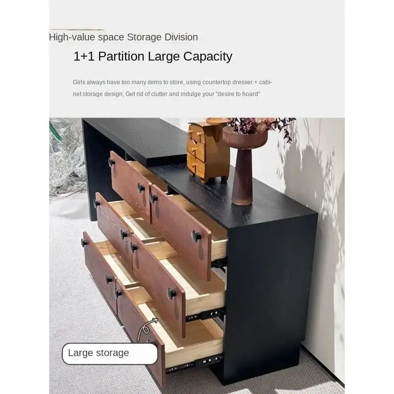 Modern Simple Bedroom Integrated Dressing Table with Lighted Mirror Corner Bedside Cabinet Makeup Table — image 4