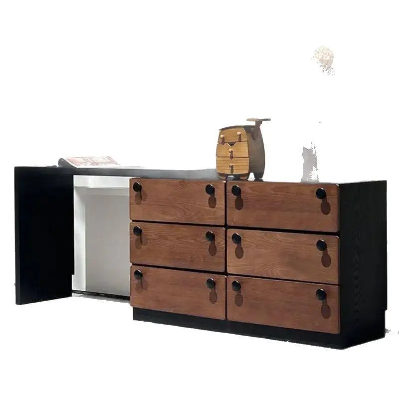 Modern Simple Bedroom Integrated Dressing Table with Lighted Mirror Corner Bedside Cabinet Makeup Table — image 5