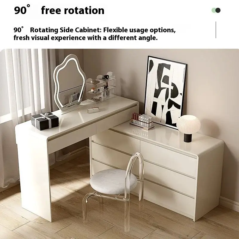 Solid Wood High-End Dressing Table Cream Style Simple Modern Integrated Makeup Table for Master Bedroom — image 4