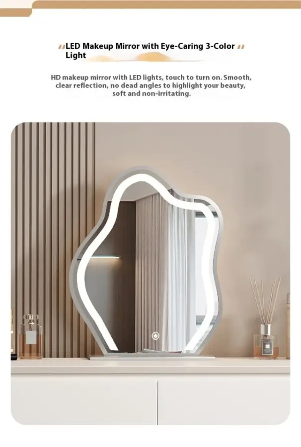 2025 Simple Modern Solid Wood Dressing Table with Cream Style Bucket Cabinet Integrated Design for Hotel Bedroom Baking Paint — image 6
