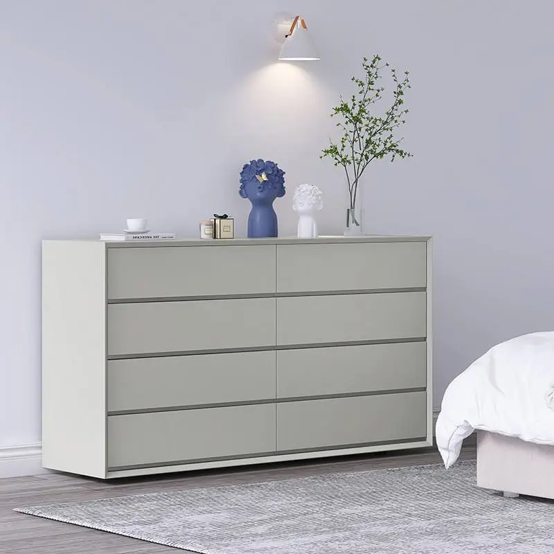 Italian Simple Modern Eight-Drawer Cabinet Baking Paint Storage Sideboard for Makeup Vanities for Bedroom Living Room No — view 1