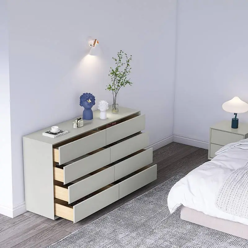 Italian Simple Modern Eight-Drawer Cabinet Baking Paint Storage Sideboard for Makeup Vanities for Bedroom Living Room Nordic — image 3