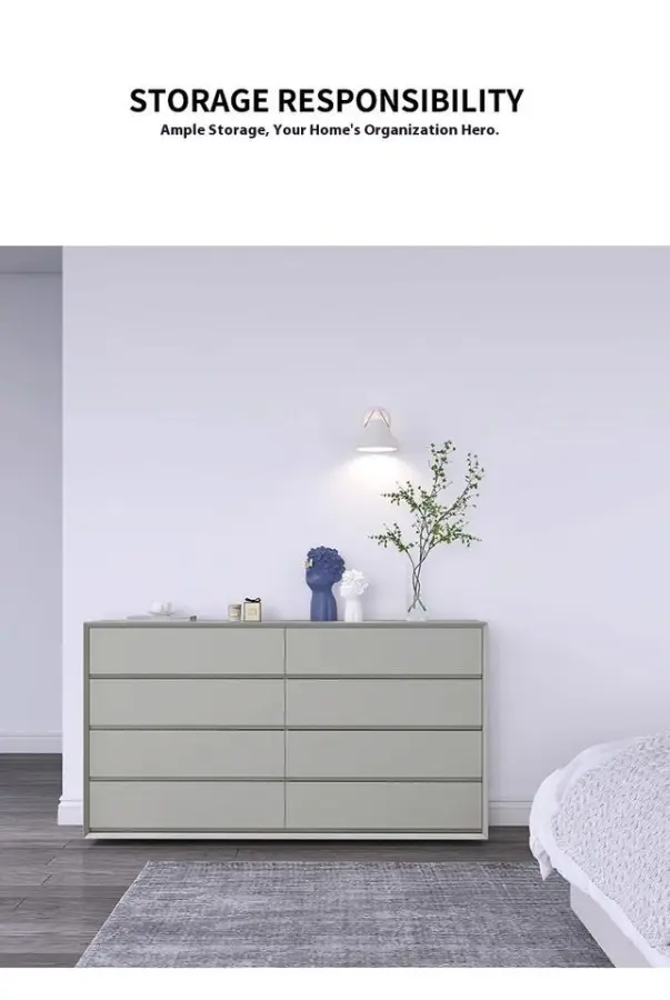 Italian Simple Modern Eight-Drawer Cabinet Baking Paint Storage Sideboard for Makeup Vanities for Bedroom Living Room Nordic — image 6