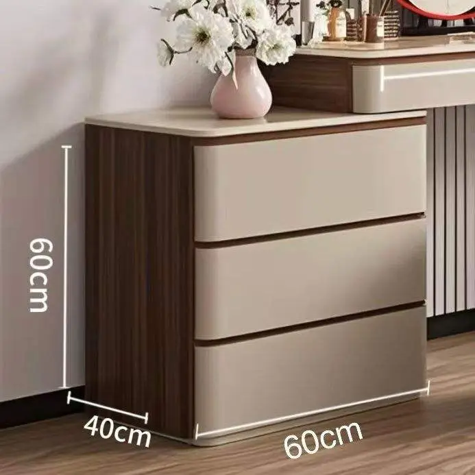 Italian-Style Solid Wood Dressing Table Lighted Minimalist Design Storage Cabinet Bedroom Bed End Telescopic Cosmetic Ta — view 6