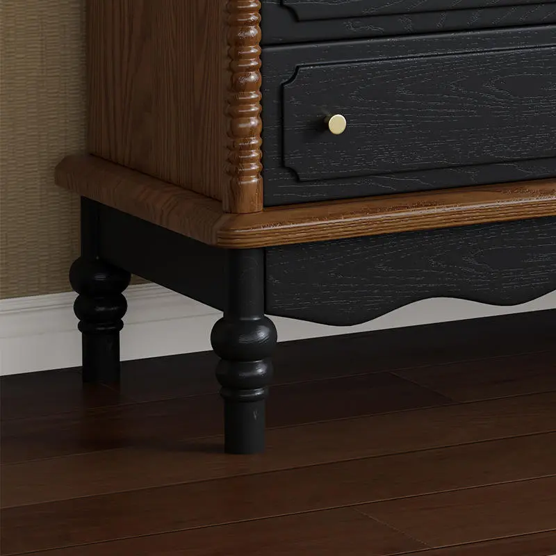 French Retro Modern Simple Solid Wood Makeup Vanity Integrated Bucket Cabinet Retractable Table for Master Bedroom Dressing — image 2