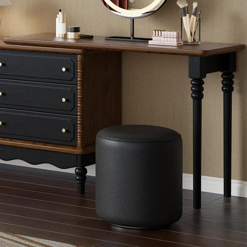 French Retro Modern Simple Solid Wood Makeup Vanity Integrated Bucket Cabinet Retractable Table for Master Bedroom Dressing — image 3