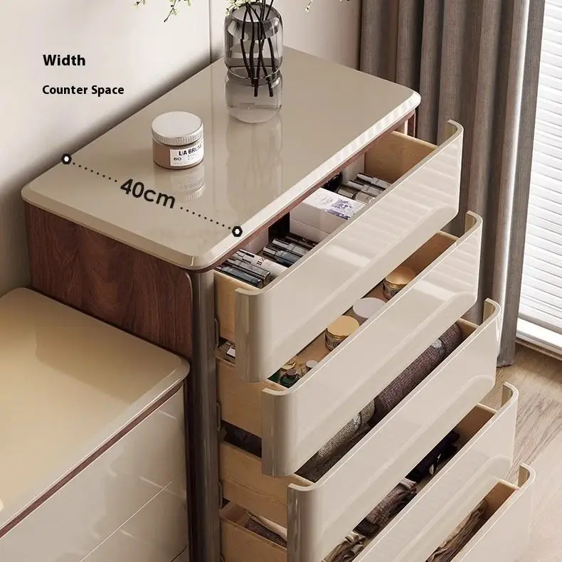 Italian Minimalist Solid Wood Bucket Cabinet Multifunctional Modern Simple Bedend Storage for Bedroom Living Makeup Vanities — image 3