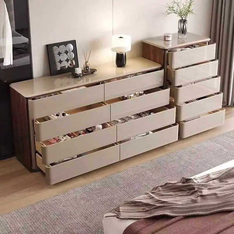 Italian Minimalist Solid Wood Bucket Cabinet Multifunctional Modern Simple Bedend Storage for Bedroom Living Makeup Vanities — image 4