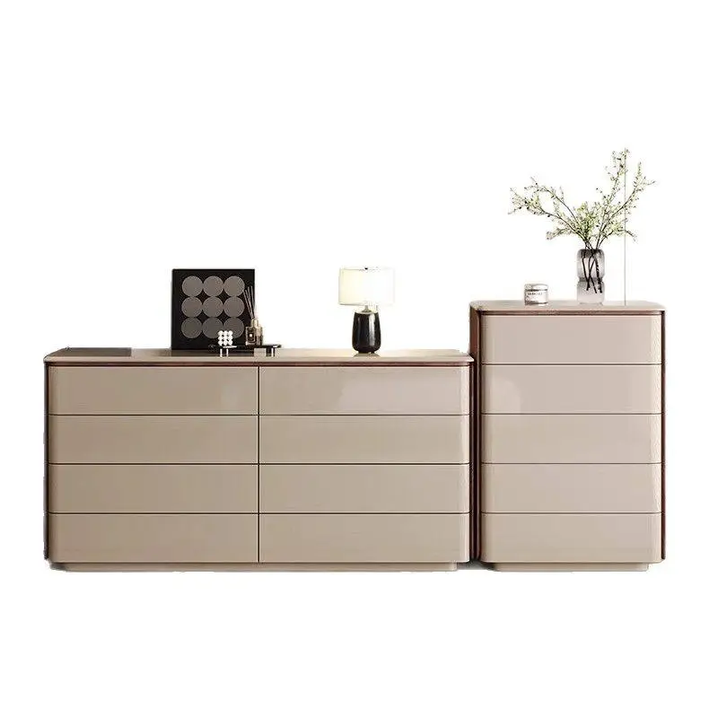 Italian Minimalist Solid Wood Bucket Cabinet Multifunctional Modern Simple Bedend Storage for Bedroom Living Makeup Vanities — image 5