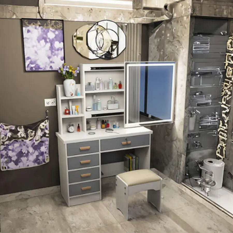 Modern Lighted Modular Adjustable Wood Panel Dresser with Storage Baobei Factory Price — image 2
