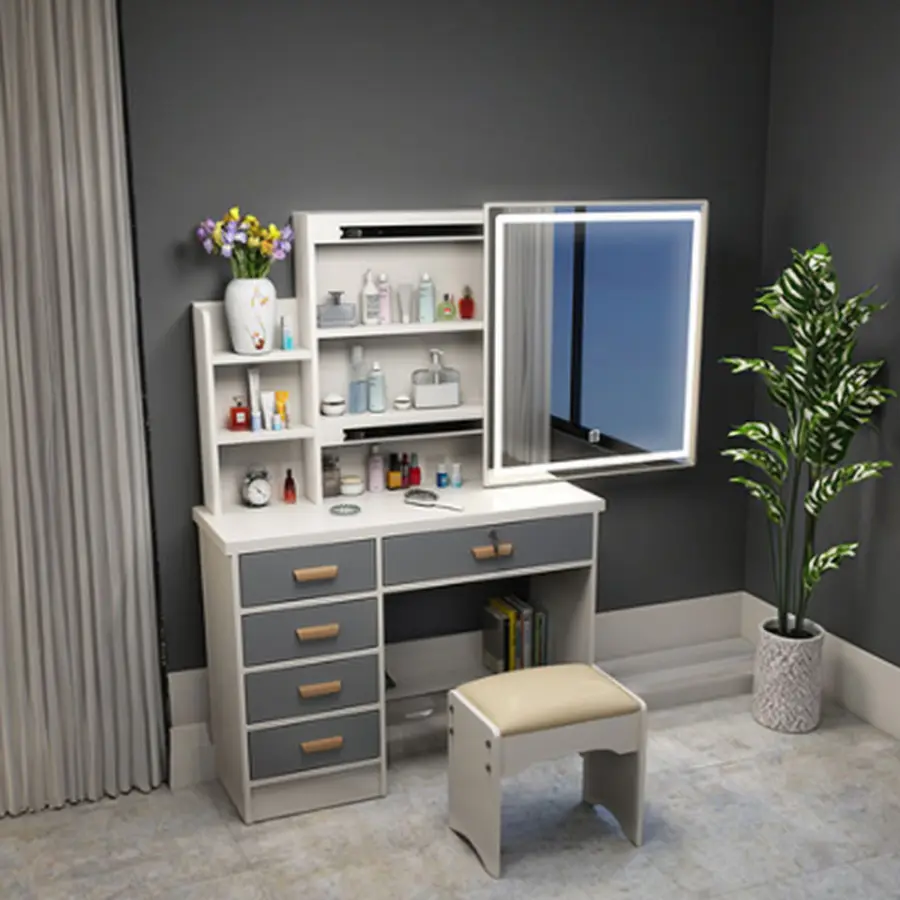 Modern Lighted Modular Adjustable Wood Panel Dresser with Storage Baobei Factory Price — image 4