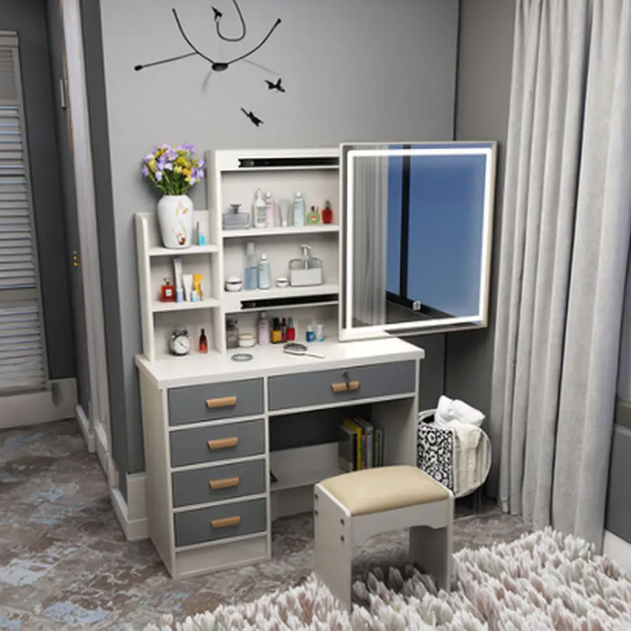 Modern Lighted Modular Adjustable Wood Panel Dresser with Storage Baobei Factory Price — image 5
