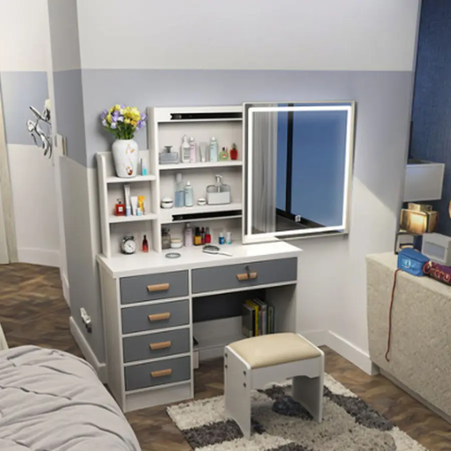 Modern Lighted Modular Adjustable Wood Panel Dresser with Storage Baobei Factory Price — image 6