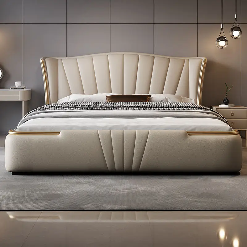 Hot Sale Popular Modern Luxury Bedroom Furniture Set Beds King Size Queen Double Leather Soft Beds for Home Bed Room Hot — view 1