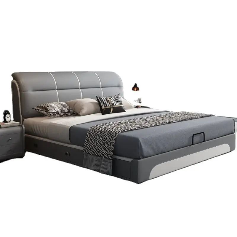 Nordic 1.8m Double Bed with Storage Modern Simple Design Soft 1.5m Single Bed for Master Bedroom Wedding Direct Factory Outlet — image 6