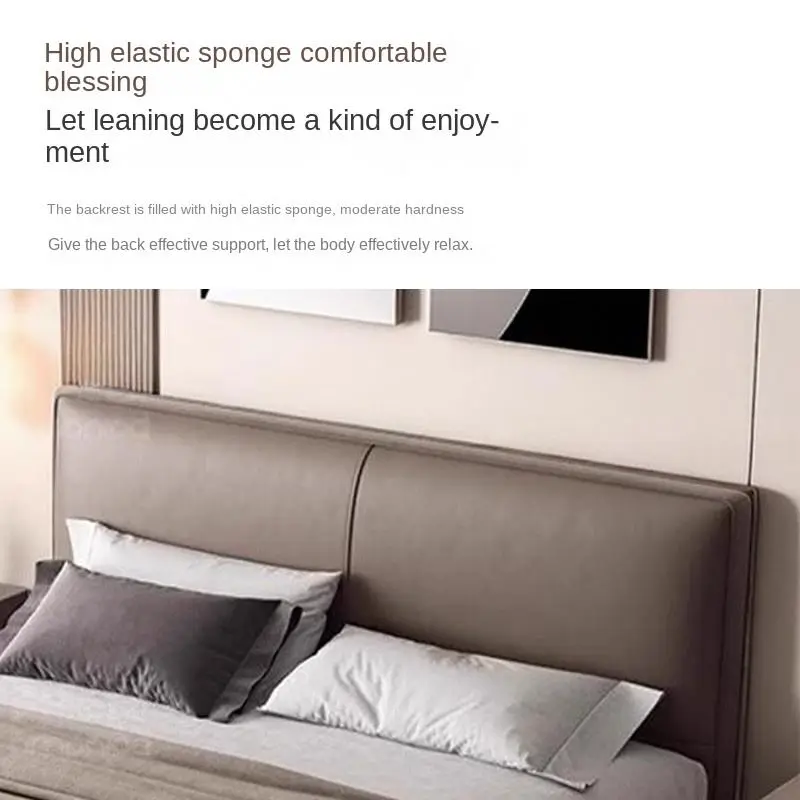 Modern Simple 1.8 Meters Double Soft Bed Up-Holstered Bed with Storage for Small Apartment Master Bedroom for Weddings — image 5