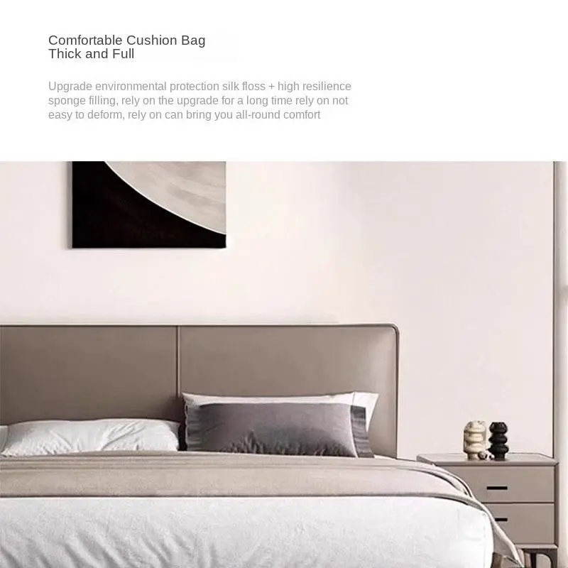 Modern Simple 1.8 Meters Double Soft Bed Up-Holstered Bed with Storage for Small Apartment Master Bedroom for Weddings — image 6