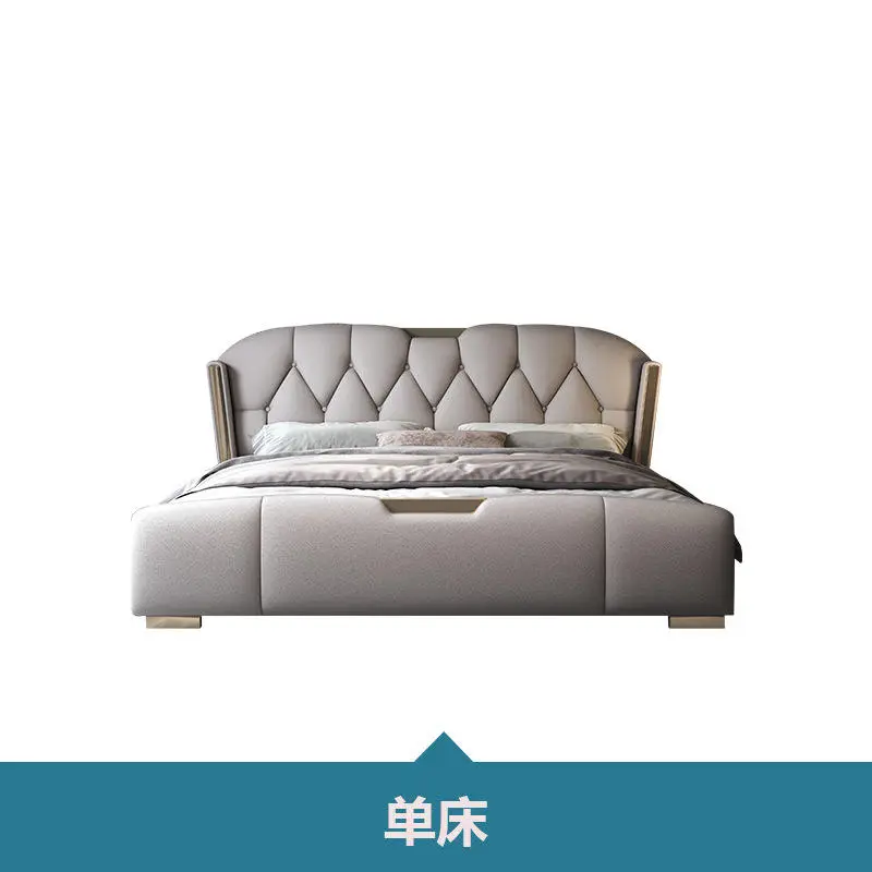 Italian Luxury Accessible Modern Casual Double Bed Up-Holstered with Soft Bag Storage for Bedroom or Wedding King Size — image 6