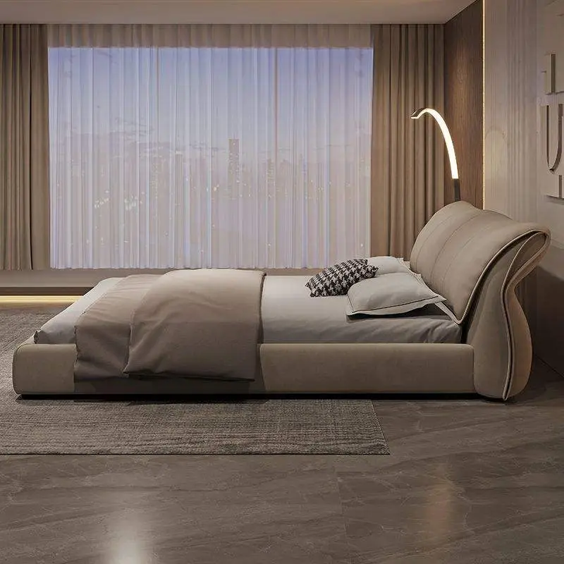 Luxury Flannel Queen Bed Fabric Two Meter Industrial Style Soft Master Bedroom Adjustable for Comfortable King Double Bed — image 3