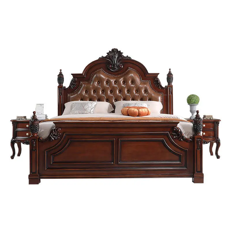 American-Style Solid Oak Double Bed with Pneumatic Storage 1800x2000mm Lift Disassembly Bedroom Furniture — view 1