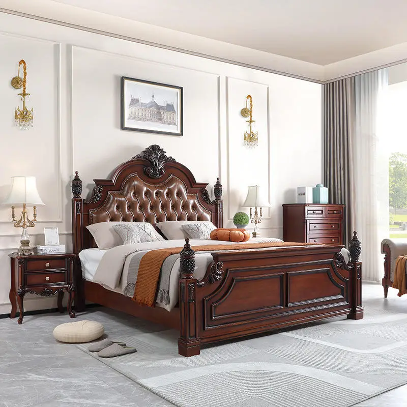 American-Style Solid Oak Double Bed with Pneumatic Storage 1800x2000mm Lift Disassembly Bedroom Furniture — image 3