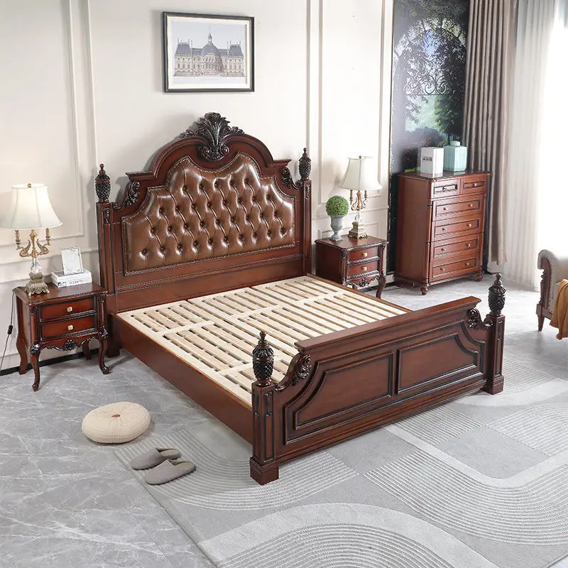 American-Style Solid Oak Double Bed with Pneumatic Storage 1800x2000mm Lift Disassembly Bedroom Furniture — image 5