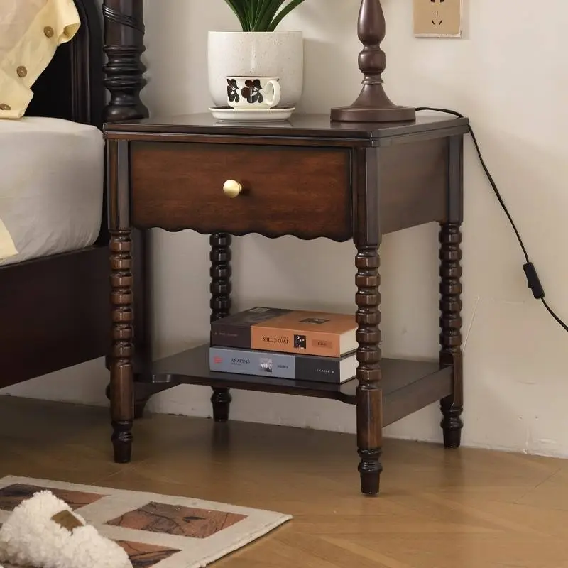 American-style Vintage Solid Wood High Box Bed 18-meter Double Master Bedroom Mid-century Modern Minimalist French-inspired — image 5