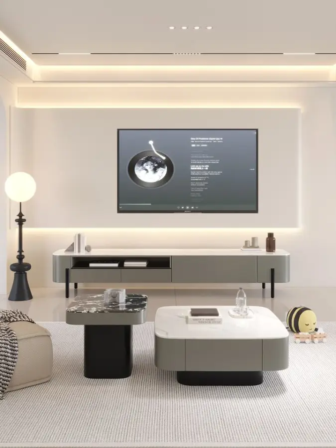 Italian Luxury Modern Minimalist Marble Coffee Table High-End Combination for Villa Living Room Set Design — image 6