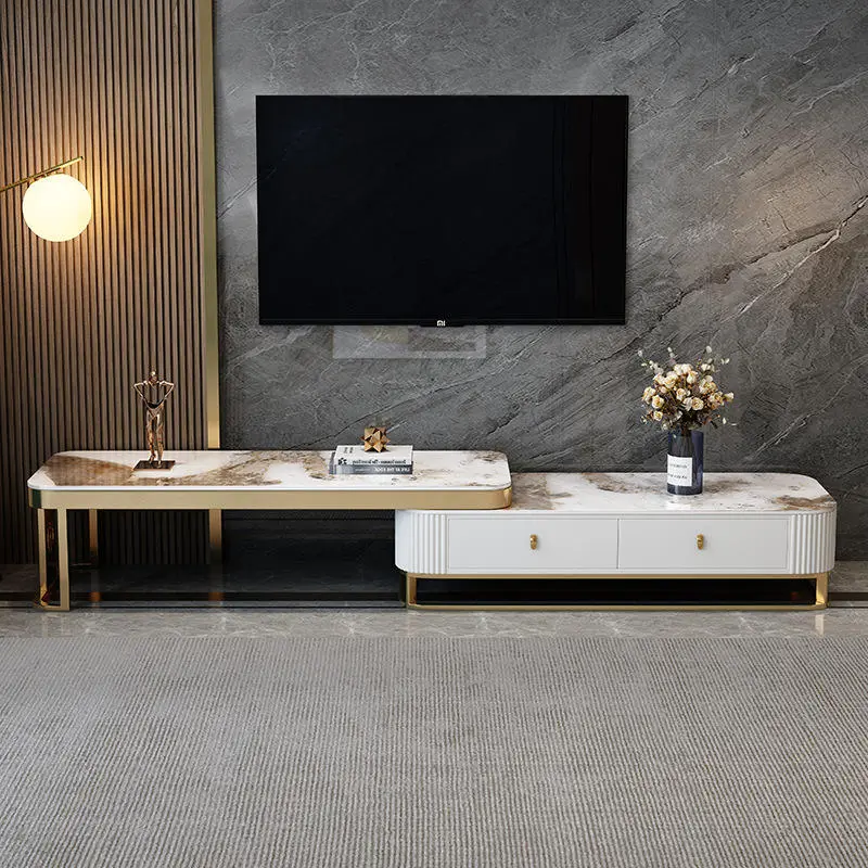 Modern Coffee Table for Living Room Oak Wood Design Elegant Home Furniture Center Mesa De Centro TV Stand with Marble — image 3