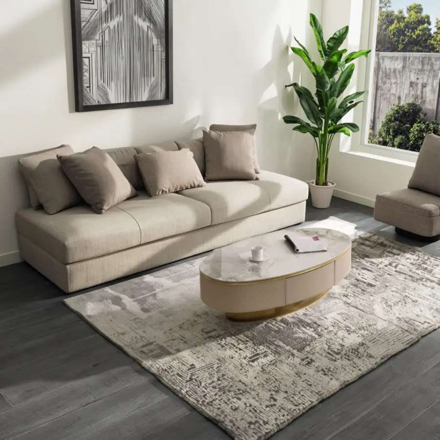 Modern Convertible Coffee Table with Solid Wood Frame and Stone Top Customizable Color & Logo Living Room Furniture — image 6