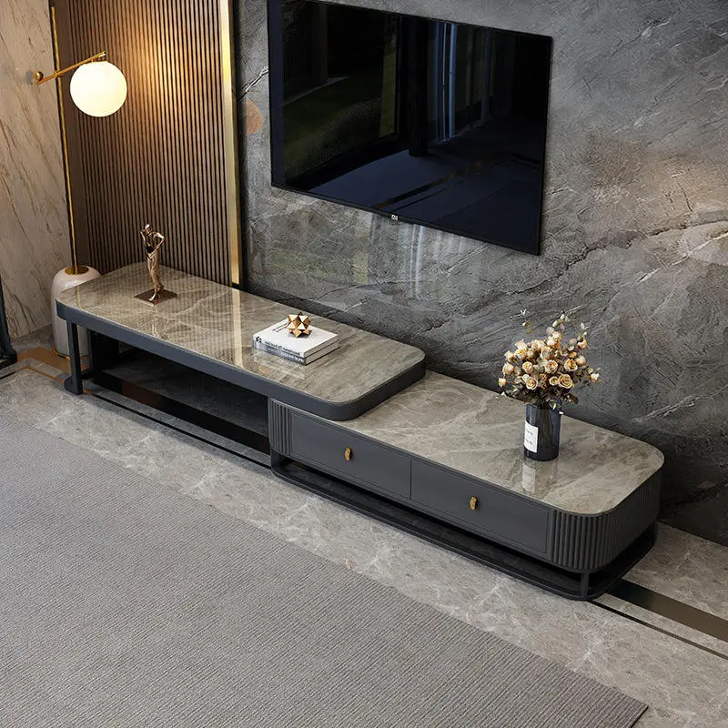 Modern Coffee Table for Living Room Oak Wood Design Elegant Home Furniture Center Mesa De Centro TV Stand with Marble — image 5