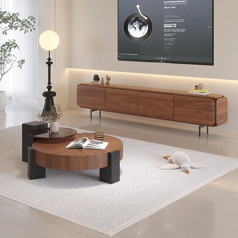 Italian Designer BAOBEI Antique Walnut Coffee Table Durable Modern Style Wooden Luxury Living Room Furniture 1-Year Warranty — image 2