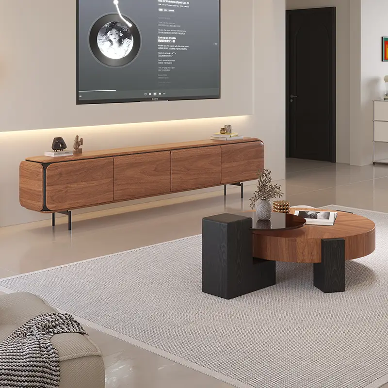 Italian Designer BAOBEI Antique Walnut Coffee Table Durable Modern Style Wooden Luxury Living Room Furniture 1-Year Warranty — image 3