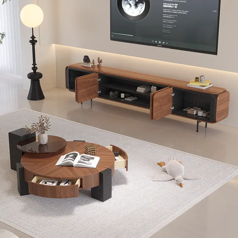 Italian Designer BAOBEI Antique Walnut Coffee Table Durable Modern Style Wooden Luxury Living Room Furniture 1-Year Warranty — image 4