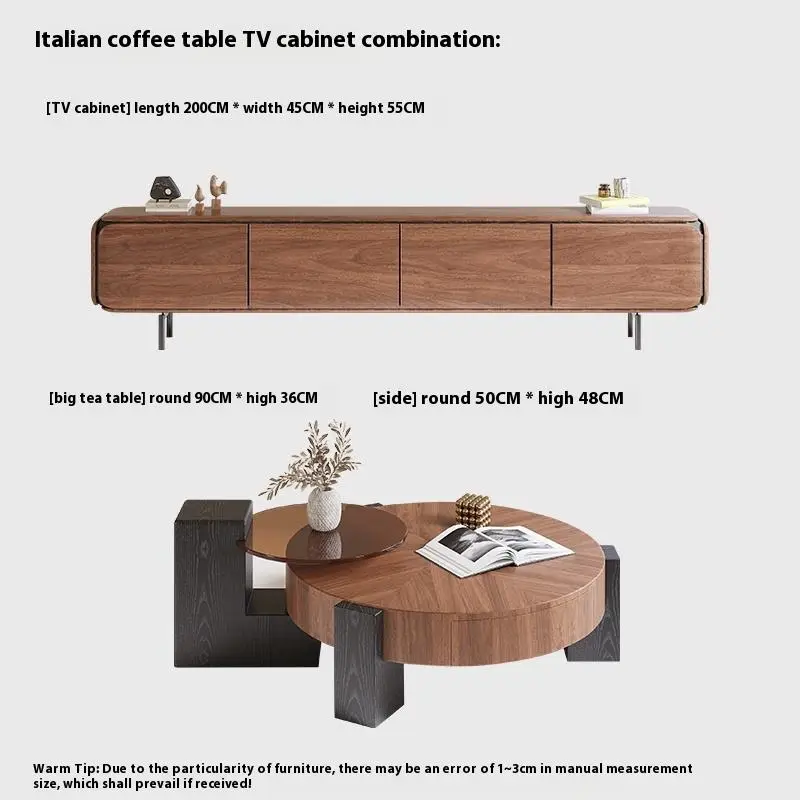 Italian Designer BAOBEI Antique Walnut Coffee Table Durable Modern Style Wooden Luxury Living Room Furniture 1-Year Warranty — image 5
