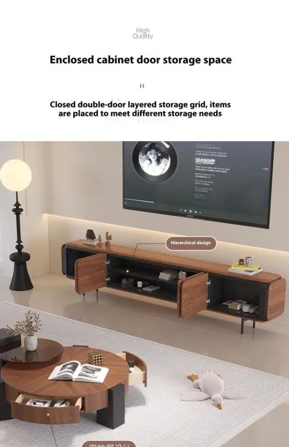 Italian Designer BAOBEI Antique Walnut Coffee Table Durable Modern Style Wooden Luxury Living Room Furniture 1-Year Warranty — image 6