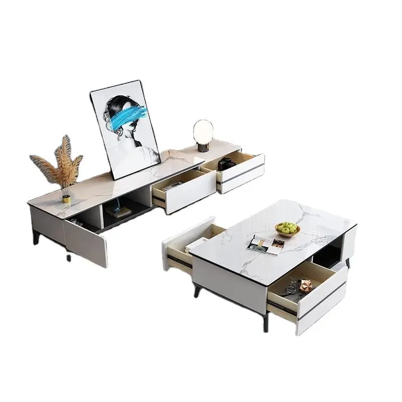Cheap Wooden+metal Legs Classic Living Room Latest Design Small Coffee Table with Storage — image 6