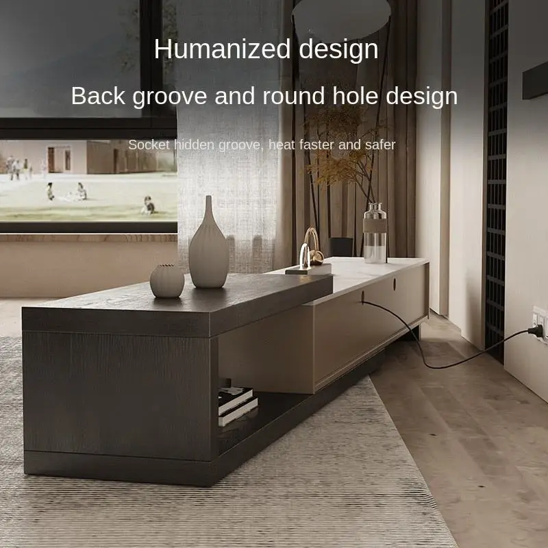 Round Rock Plate Coffee Table TV Cabinet Combination Living Room Household Simple Modern Design Side Table Coffee Table — image 5