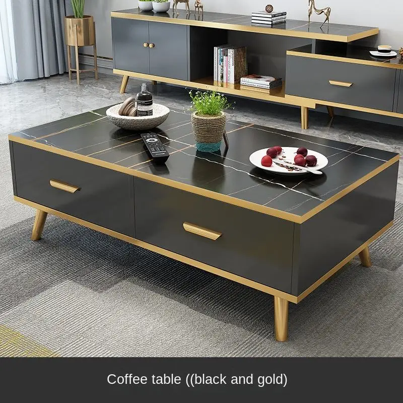 Nordic Simple Modern Light Luxury Retractable Coffee Table TV Cabinet Economical Wooden Furniture for Small Apartment Living — image 6