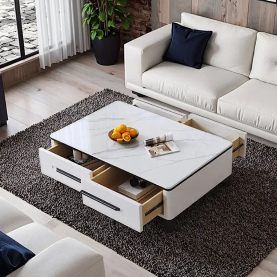 Modern Minimalist Wooden Extendable Foldable Coffee Table with Stylish Design for Home Furniture — image 3