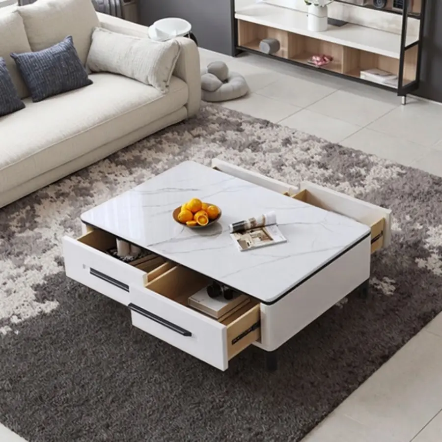 Modern Minimalist Wooden Extendable Foldable Coffee Table with Stylish Design for Home Furniture — image 4