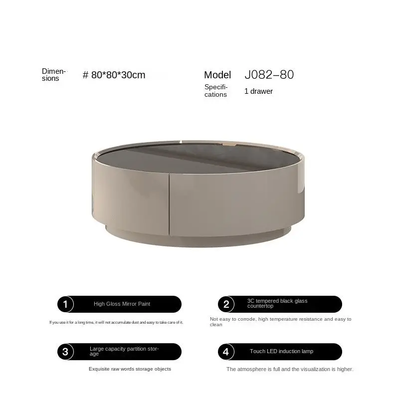 2025 New Modern Simple Light Luxury Advanced Sense Coffee Table Combination Living Room TV Cabinet Floor Cabinet — image 5