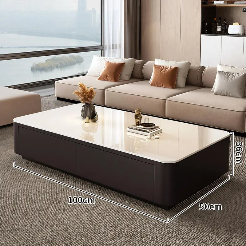 2025 Luxury Black Coffee Table with Rectangular TV Combination for Small Home or Apartment for Living Room Entry — view 4