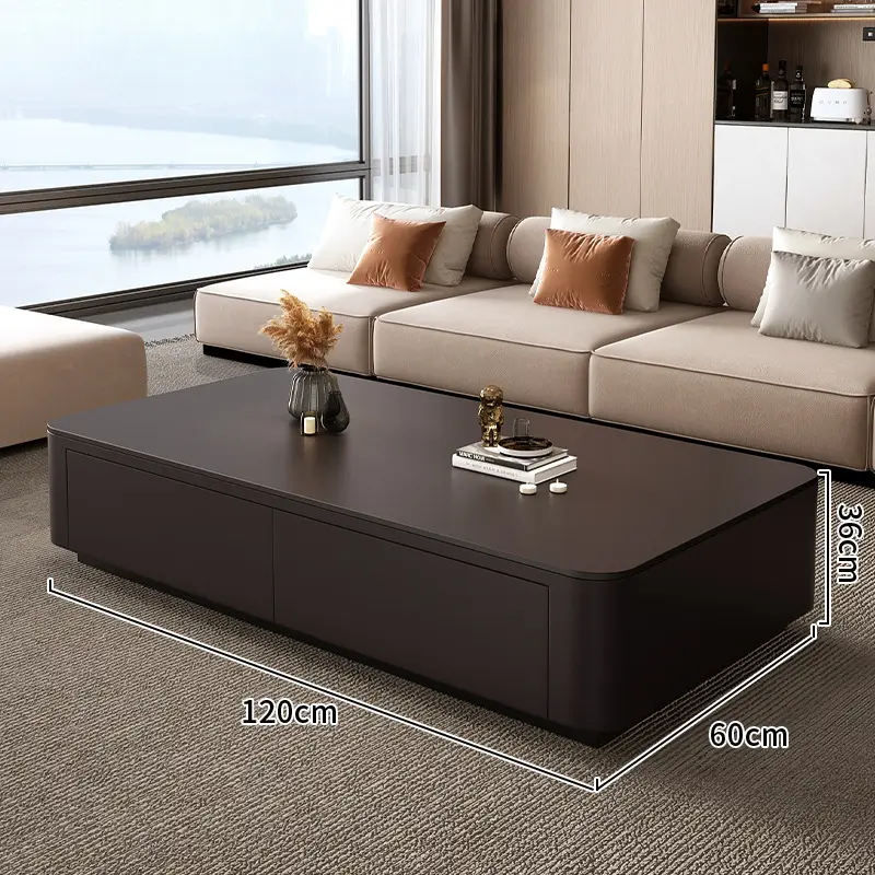2025 Luxury Black Coffee Table with Rectangular TV Combination for Small Home or Apartment for Living Room Entry — view 5