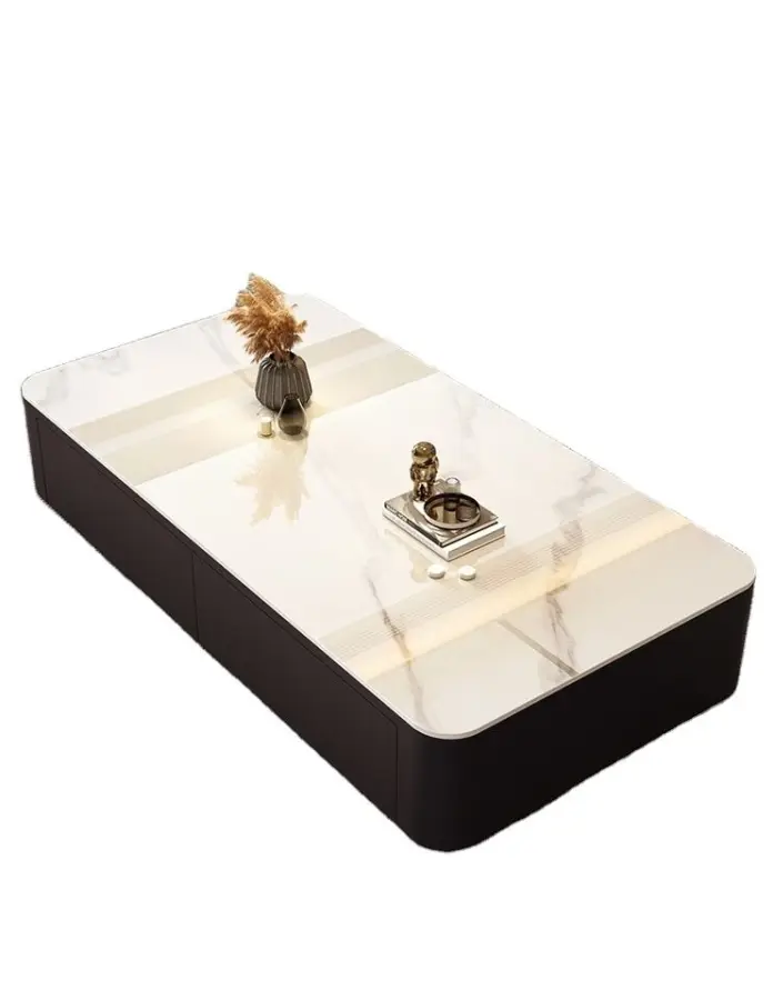 2025 Luxury Black Coffee Table with Rectangular TV Combination for Small Home or Apartment for Living Room Entry — view 6