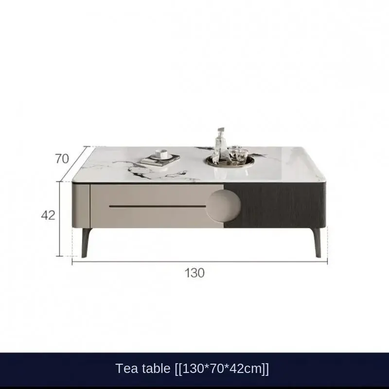 Modern Minimalist Italian Style Rock Board Coffee Table TV Cabinet Living Room Locker — image 6