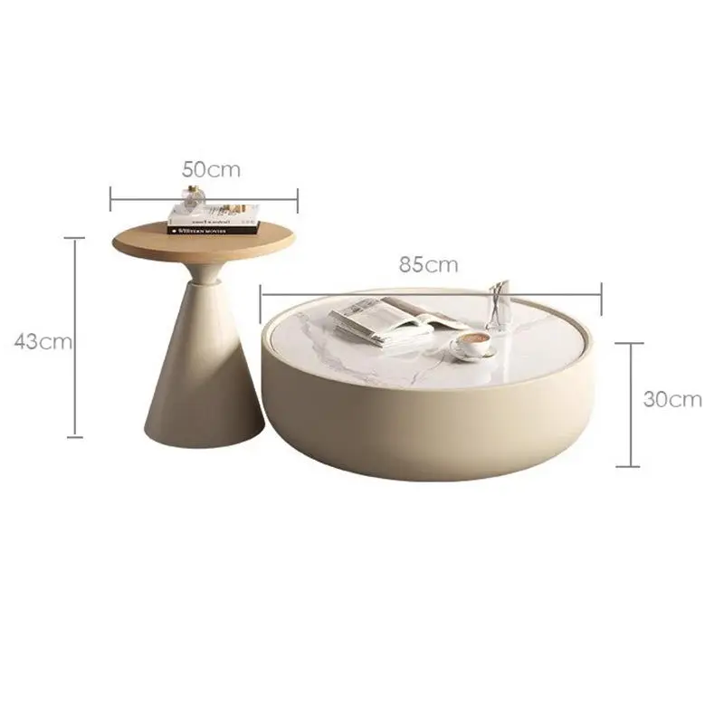 Designer Style Coffee Table & TV Cabinet Combination Wooden Log Cream Wind Rock Plate for Living Room for Small Apartmen — view 2