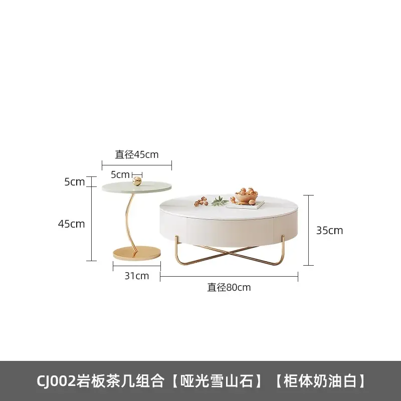 Living Room TV Cabinet Home Furniture Sell Design Luxury High White Beauty Wood Frame Modern Coffee Table Set with Storage — image 5