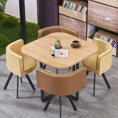 Light Luxury Small Business Reception Casual Table Chair Set for Sales Office Display Meeting Room Negotiation 4 Seats — image 5