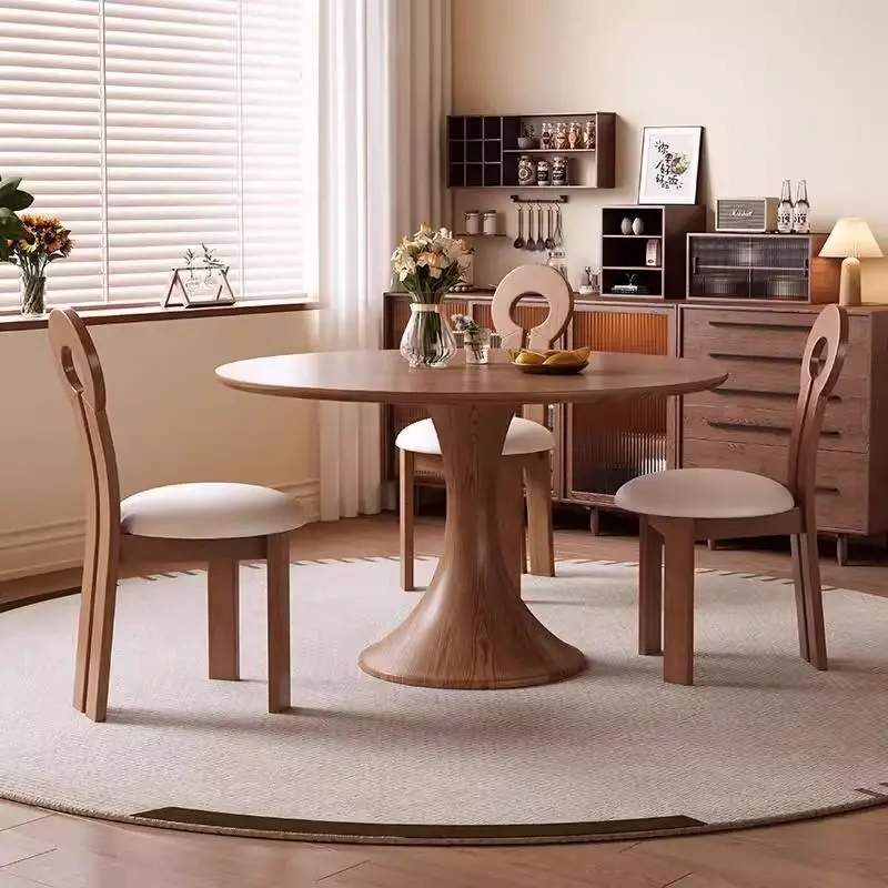 French & Chinese Retro Dining Table with Antique Style Small Waist Casual Negotiation Home Table Made of Bamboo — image 2